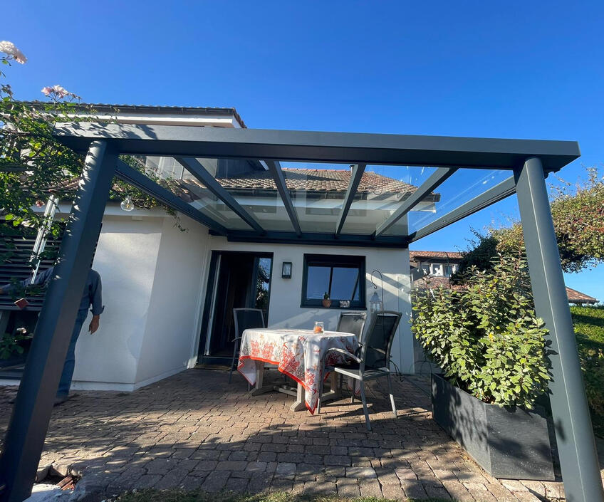 Pergola toit verre