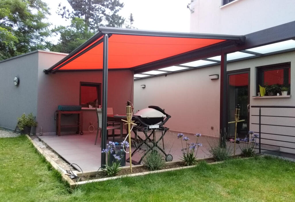Pergola toile à toit plat